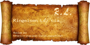 Ringeisen Lúcia névjegykártya